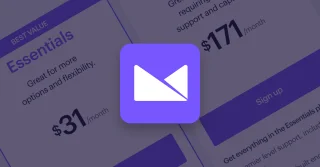 Campaign Monitor pricing comparison showing Essentials plan at $31/month marked as 