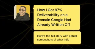 Illustrated man with glasses in dark hoodie next to yellow text boxes reading 